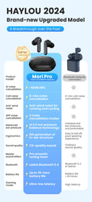 HAYLOU Mori Pro ANC Bluetooth 5.4 Earphones 43dB Active Noise Cancellation Earbuds 6 Mic Wireless Headphones 35H Battery Life