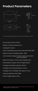 HAYLOU W1 ANC True Wireless Earbuds -45dB ANC Bluetooth 5.3 Headset Premium Hi-Fi Sound 35-hour Battery Life Wireless Headphones