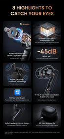 HAYLOU W1 ANC True Wireless Earbuds -45dB ANC Bluetooth 5.3 Headset Premium Hi-Fi Sound 35-hour Battery Life Wireless Headphones