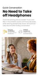 HAYLOU S30 Wireless Bluetooth 5.4 Headphones With Mic Noise Cancelling Headsets Hi-Res Audio 43dB Active 40mm Driver Earphones