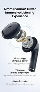 HAYLOU X1 2023 True Wireless Earphone Metallic Case Bluetooth 5.4 Headphones 24-Hour Battery Life Head Phones Half in-ear Earbud