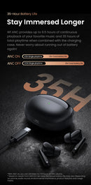 HAYLOU W1 ANC True Wireless Earbuds -45dB ANC Bluetooth 5.3 Headset Premium Hi-Fi Sound 35-hour Battery Life Wireless Headphones