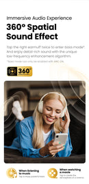 HAYLOU S30 Wireless Bluetooth 5.4 Headphones With Mic Noise Cancelling Headsets Hi-Res Audio 43dB Active 40mm Driver Earphones