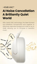 HAYLOU S30 ANC Headphones  Wireless Bluetooth 5.4 Hi-Res Headsets 43dB Adaptive Noise Cancelling Earphones 40mm Driver 80H