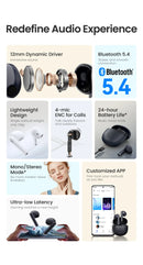 HAYLOU X1 Plus True Wireless Earphones TWS Bluetooth 5.4 Headphones Low Latency Gaming Competitive 4 Mics+ENC HD Call Headsets