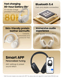 HAYLOU S30 ANC Headphones  Wireless Bluetooth 5.4 Hi-Res Headsets 43dB Adaptive Noise Cancelling Earphones 40mm Driver 80H