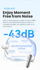 HAYLOU Mori Pro ANC Bluetooth 5.4 Earphones 43dB Active Noise Cancellation Earbuds 6 Mic Wireless Headphones 35H Battery Life