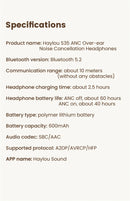 HAYLOU S35 ANC Wireless Bluetooth 5.2 Headphones 42dB Over-ear Noise Cancellation Headsets 40mm Driver 60H Playtime Earphones