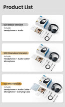 HAYLOU S30 Wireless Bluetooth 5.4 Headphones With Mic Noise Cancelling Headsets Hi-Res Audio 43dB Active 40mm Driver Earphones