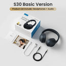 HAYLOU S30 Wireless Bluetooth 5.4 Headphones With Mic Noise Cancelling Headsets Hi-Res Audio 43dB Active 40mm Driver Earphones