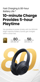 HAYLOU S30 Wireless Bluetooth 5.4 Headphones With Mic Noise Cancelling Headsets Hi-Res Audio 43dB Active 40mm Driver Earphones